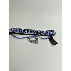 Rebecca Minkoff Dreamer Seed Bead Leather Bracelet Blue Multi Adjustable Clasp
